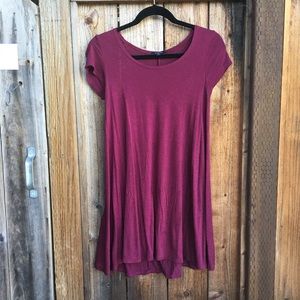 🍯 Burgundy/Maroon T-shirt Swing Dress
